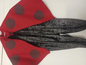 Kids Costumes to Hire - Black velvet onesie & polka dot cape  - SMALL